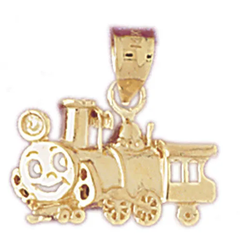 Charm Necklaces 14K Gold Locomotive Charm Goldia