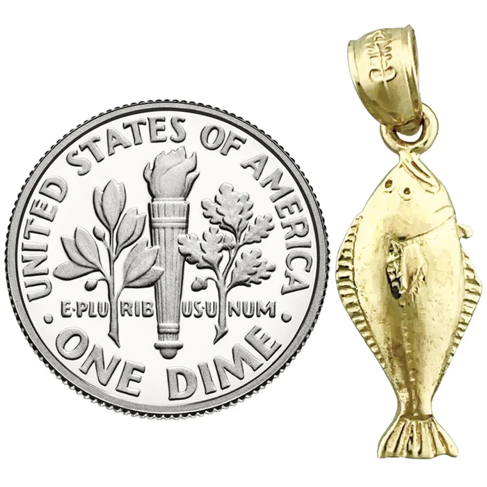 Charm Necklaces 14K Gold Sole Fish Charm Goldia