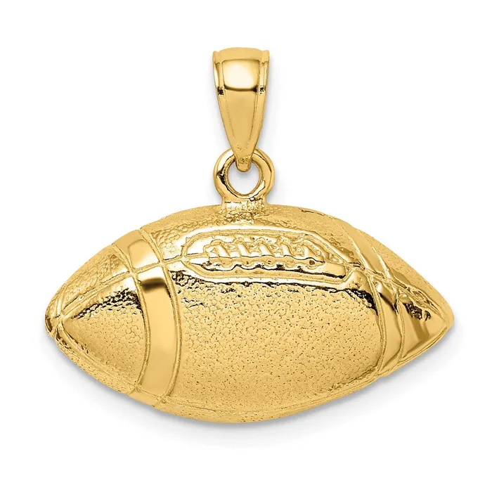 Charm Necklaces 14k Yellow Gold Polished OpenBacked Football Charm Goldia