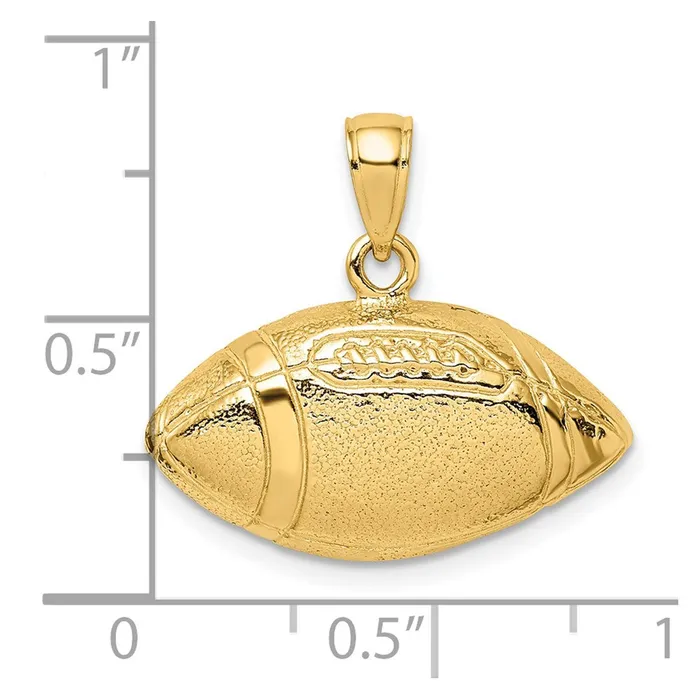 Charm Necklaces 14k Yellow Gold Polished OpenBacked Football Charm Goldia