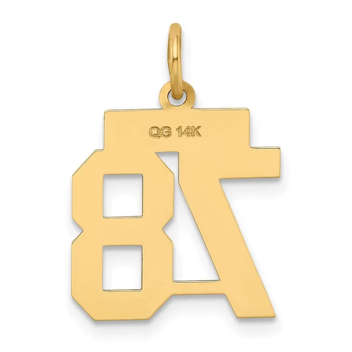 Charm Necklaces 14k Yellow Gold Small Polished Number 78 Charm Goldia