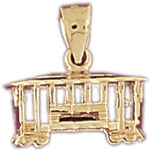 Charm Necklaces Goldia 14K Gold 3D Trolley Charm
