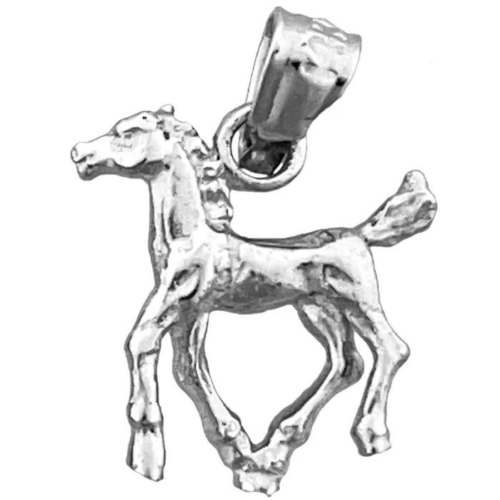 Charm Necklaces Goldia 14K Gold 3D Horse Calf Charm