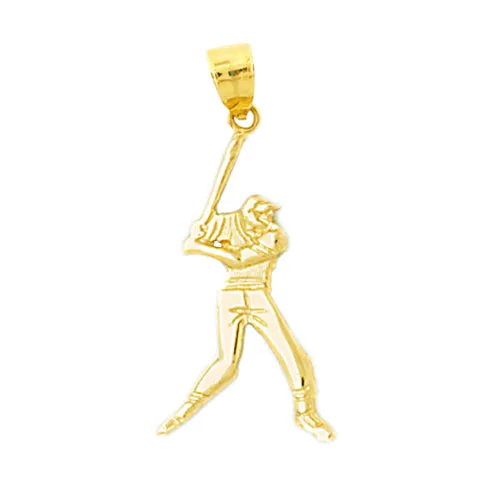 Charm Necklaces Goldia 14K Gold Baseball Batter Charm