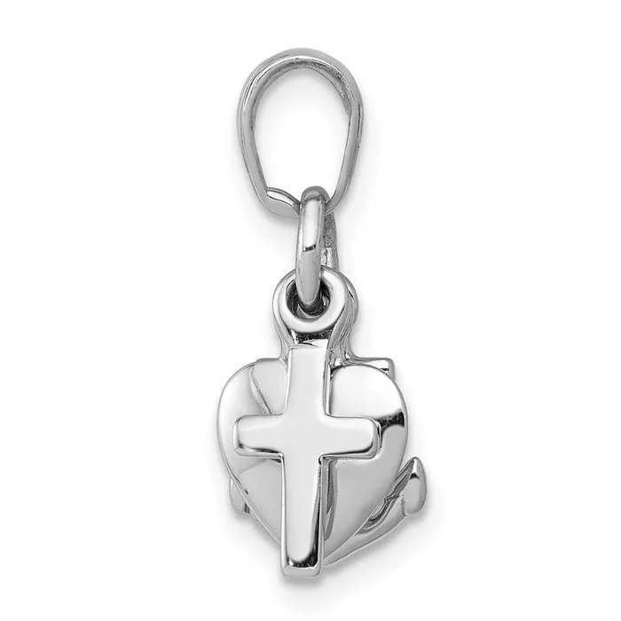 Charm Necklaces Goldia 14k White Gold 3D Faith Hope and Charity Charm