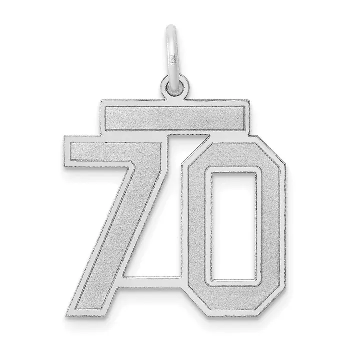 Charm Necklaces Goldia 14k White Goldw Medium Satin Number 70 Charm