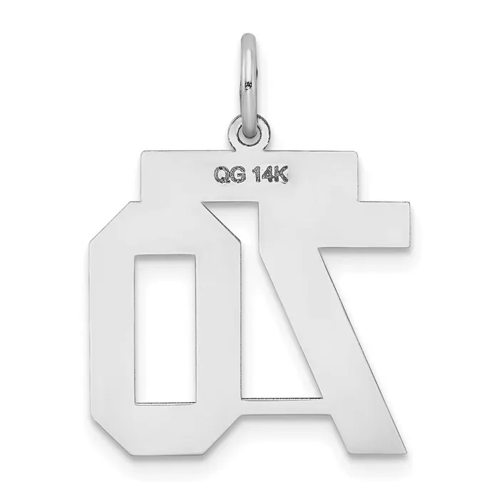 Charm Necklaces Goldia 14k White Goldw Medium Satin Number 70 Charm