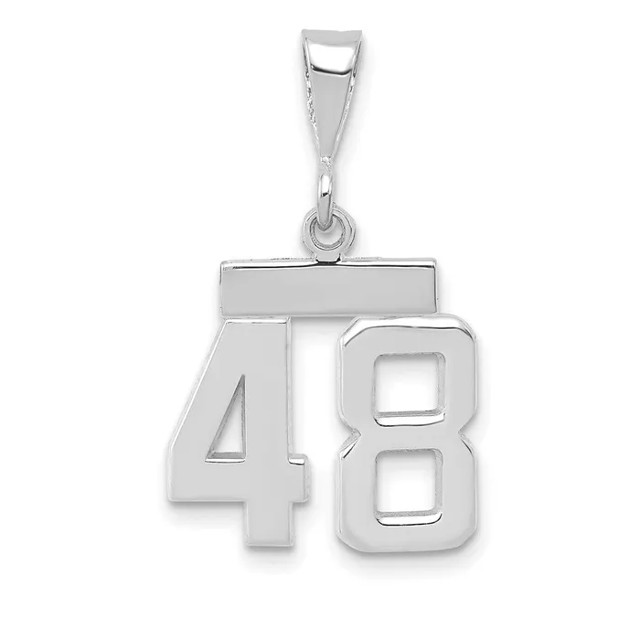 Charm Necklaces Goldia 14k White Goldw Small Polished Number 48 Charm
