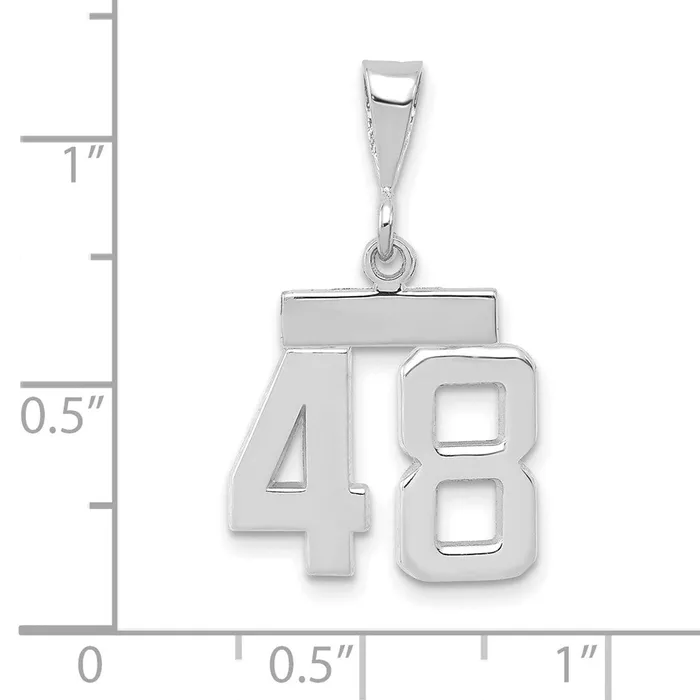 Charm Necklaces Goldia 14k White Goldw Small Polished Number 48 Charm