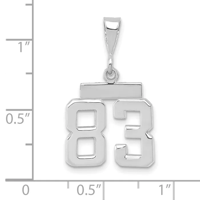 Charm Necklaces Goldia 14k White Goldw Small Polished Number 83 Charm
