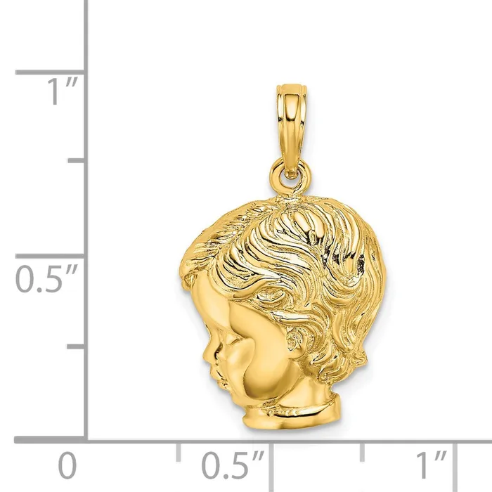 Charm Necklaces Goldia 14k Yellow Gold Boy Head Charm