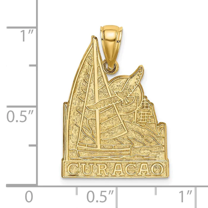 Charm Necklaces Goldia 14k Yellow Gold CURACAO w Sailboat and Seagull Charm
