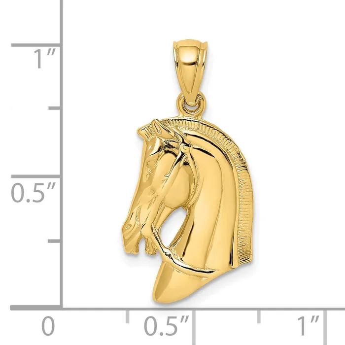 Charm Necklaces Goldia 14k Yellow Gold Horse Head wShort Mane Charm