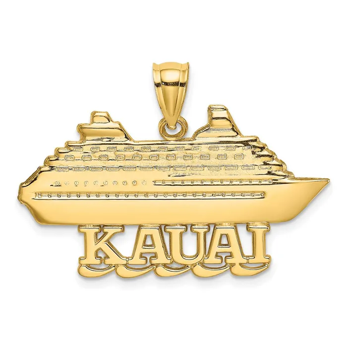 Charm Necklaces Goldia 14k Yellow Gold Polished KAUAI Cruise Ship Charm