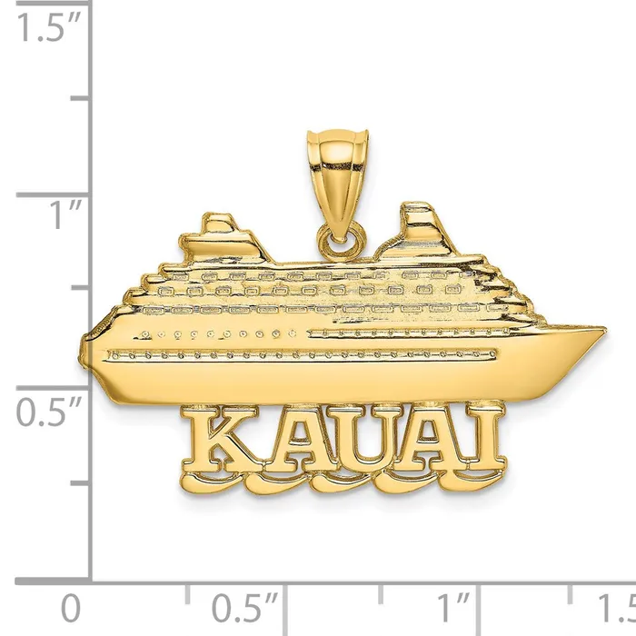 Charm Necklaces Goldia 14k Yellow Gold Polished KAUAI Cruise Ship Charm