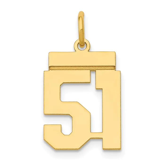 Charm Necklaces Goldia 14k Yellow Gold Small Polished Number 51 Charm