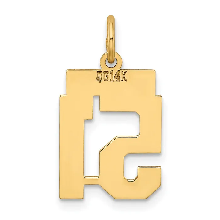 Charm Necklaces Goldia 14k Yellow Gold Small Polished Number 51 Charm
