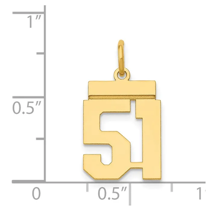 Charm Necklaces Goldia 14k Yellow Gold Small Polished Number 51 Charm