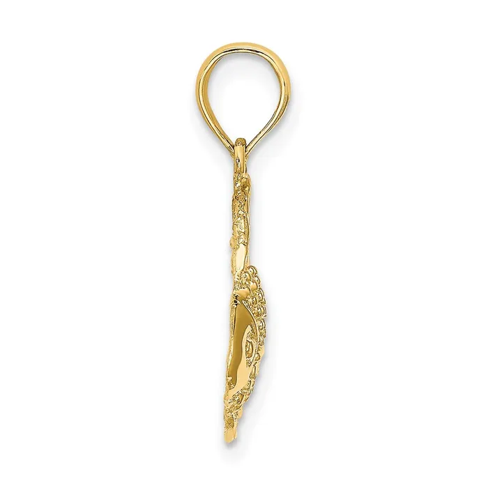 Charm Necklaces Goldia 14k Yellow Gold Textured Fish Charm