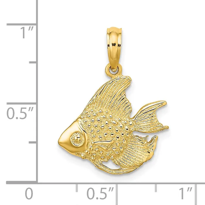 Charm Necklaces Goldia 14k Yellow Gold Textured Fish Charm