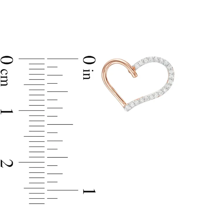 Earrings 013 CT TW Diamond Heart Outline Stud Earrings in 10K Rose Gold Goldia Earrings 013 CT TW Diamond Heart Outline Stud Earrings in 10K Rose Gold Goldia
