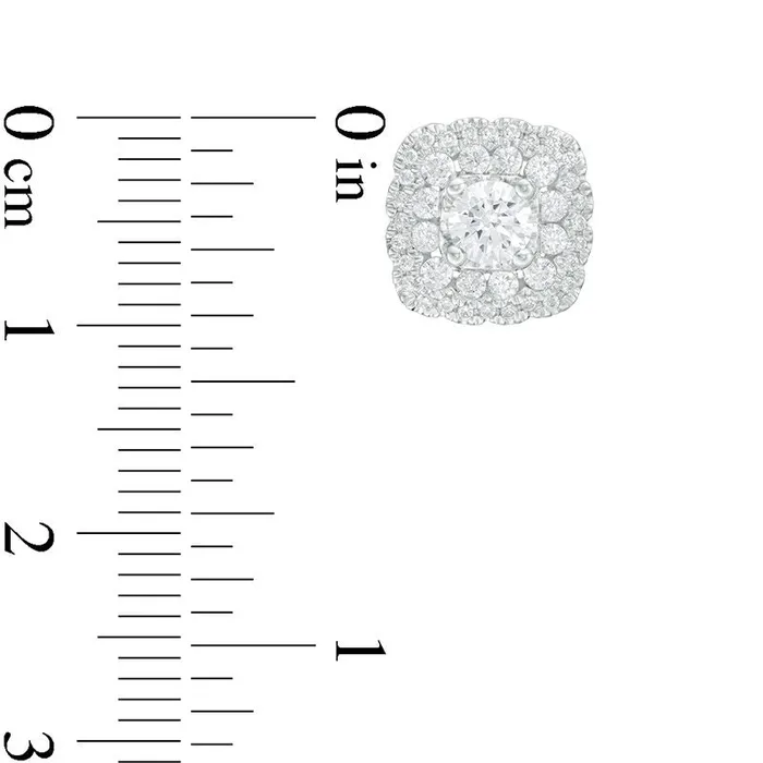 Earrings 1 CT TW Certified Diamond Scallop Frame Stud Earrings in 14K White Gold II1 Goldia Earrings 1 CT TW Certified Diamond Scallop Frame Stud Earrings in 14K White Gold II1 Goldia