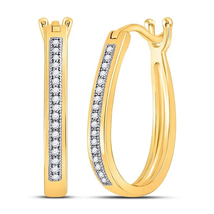 Earrings 10k Yellow Gold Round Diamond Oblong Hoop Earrings 110 Cttw gndatlanta Earrings 10k Yellow Gold Round Diamond Oblong Hoop Earrings 110 Cttw gndatlanta