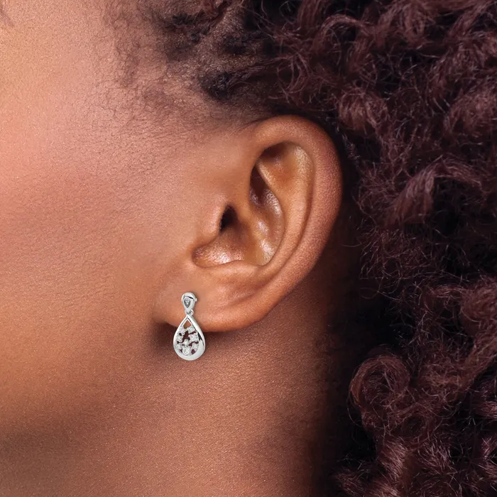 Earrings 14k White Gold 16 Ct Lab Grown Diamond VSSI G Dangle Teardrop Post Earrings Goldia
