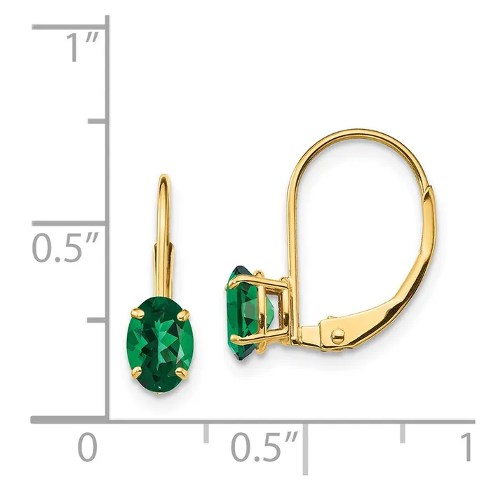 Earrings 14k Yellow Gold Mount St Helens Oval Leverback Earrings Goldia
