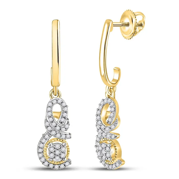 Earrings gndatlanta 10k Yellow Gold Round Diamond Dangle Earrings 15 Cttw Earrings gndatlanta 10k Yellow Gold Round Diamond Dangle Earrings 15 Cttw