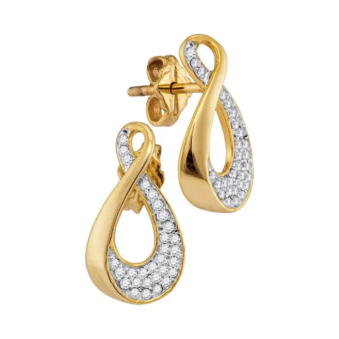 Earrings gndatlanta 10k Yellow Gold Round Diamond Fashion Earrings 15 Cttw Earrings gndatlanta 10k Yellow Gold Round Diamond Fashion Earrings 15 Cttw