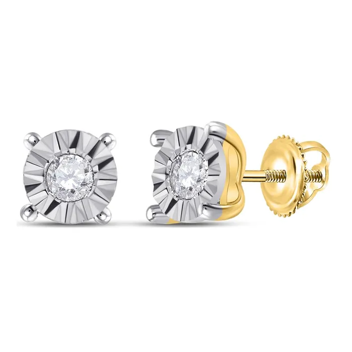 Earrings gndatlanta 10k Yellow Gold Round Diamond Miracle Stud Earrings 16 Cttw Earrings gndatlanta 10k Yellow Gold Round Diamond Miracle Stud Earrings 16 Cttw