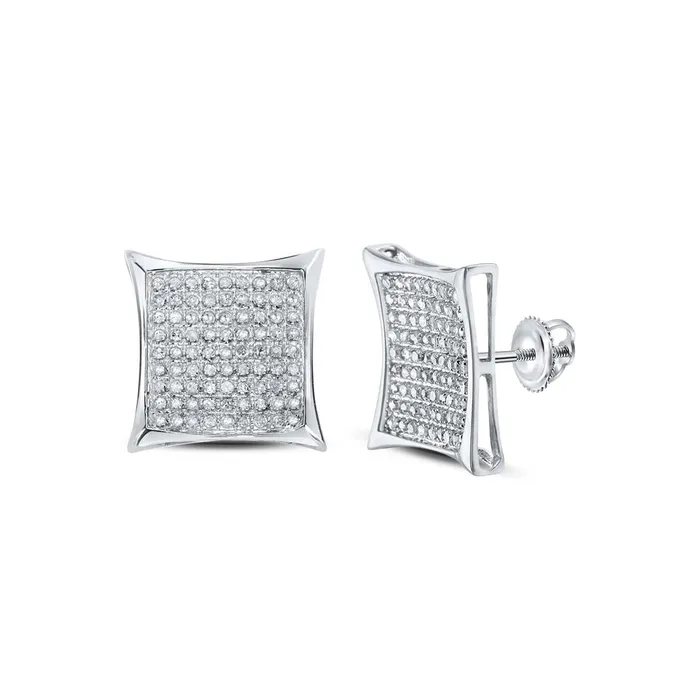 Earrings gndatlanta 14k White Gold Round Diamond Square Earrings 12 Cttw Earrings gndatlanta 14k White Gold Round Diamond Square Earrings 12 Cttw