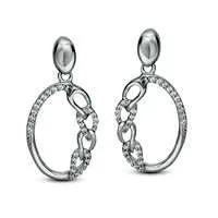 Earrings Goldia 017 CT TW Diamond Interlocking Chain Link Drop Earrings in Sterling Silver Earrings Goldia 017 CT TW Diamond Interlocking Chain Link Drop Earrings in Sterling Silver