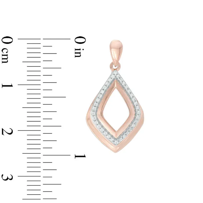Earrings Goldia 02 CT TW Diamond Open KiteShaped Doorknocker Earrings in 10K Rose Gold Earrings Goldia 02 CT TW Diamond Open KiteShaped Doorknocker Earrings in 10K Rose Gold