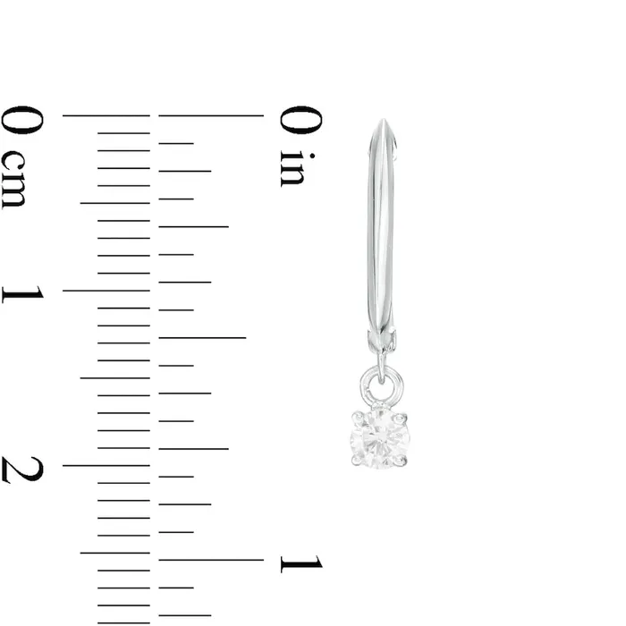 Earrings Goldia 025 CT TW Certified Diamond Solitaire Drop Hoop Earrings in 14K White Gold IVS2 Earrings Goldia 025 CT TW Certified Diamond Solitaire Drop Hoop Earrings in 14K White Gold IVS2