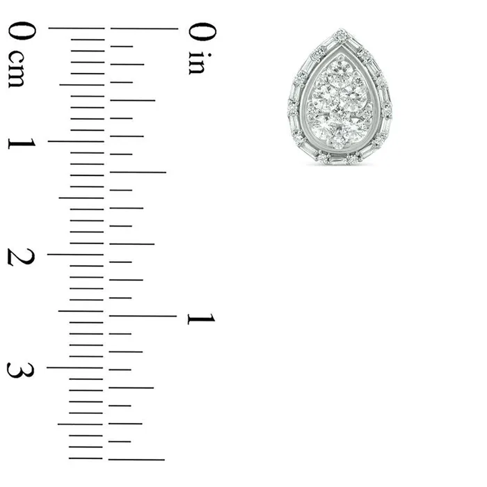 Earrings Goldia 1 CT TW Composite Diamond Art Deco Teardrop Frame Stud Earrings in 10K White Gold Earrings Goldia 1 CT TW Composite Diamond Art Deco Teardrop Frame Stud Earrings in 10K White Gold