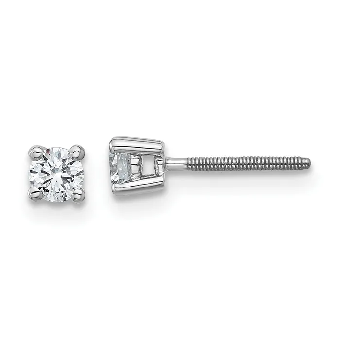 Earrings Goldia 14k White Gold 14 ctw Certified Lab Grown Diamond VSSI G Round 4 Prong Heavy Wt Screwback Stud Earrings