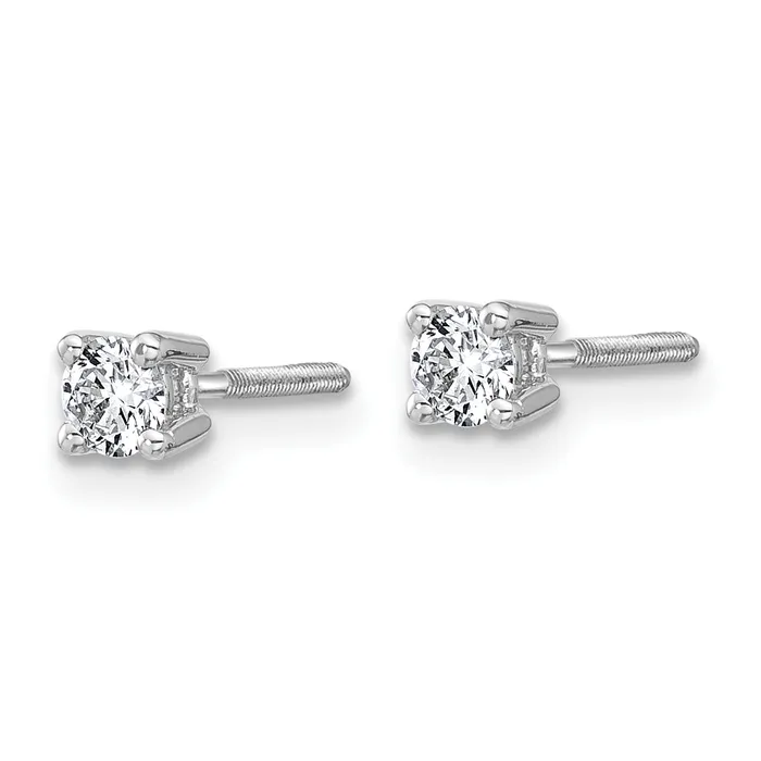 Earrings Goldia 14k White Gold 14 ctw Certified Lab Grown Diamond VSSI G Round 4 Prong Heavy Wt Screwback Stud Earrings