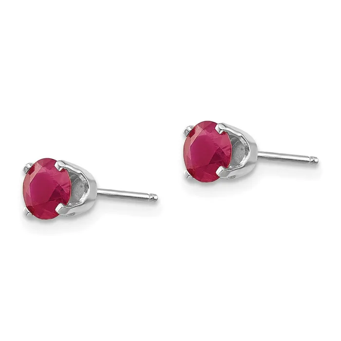 Earrings Goldia 14k White Gold 5mm Ruby Stud Earrings