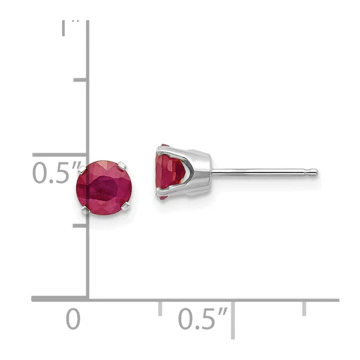 Earrings Goldia 14k White Gold 5mm Ruby Stud Earrings