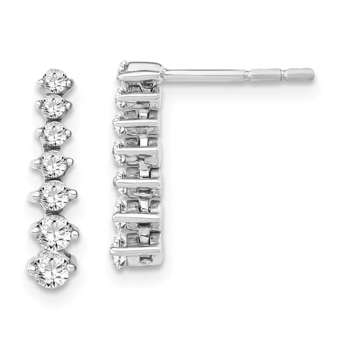 Earrings Goldia 14K White Gold Lab Grown Diamond VSSI FGH Graduating Drop Earrings
