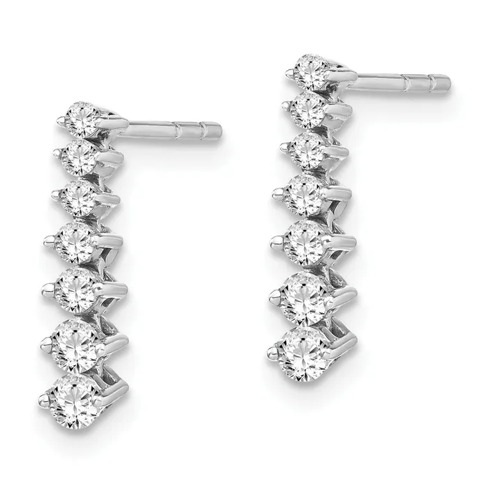 Earrings Goldia 14K White Gold Lab Grown Diamond VSSI FGH Graduating Drop Earrings
