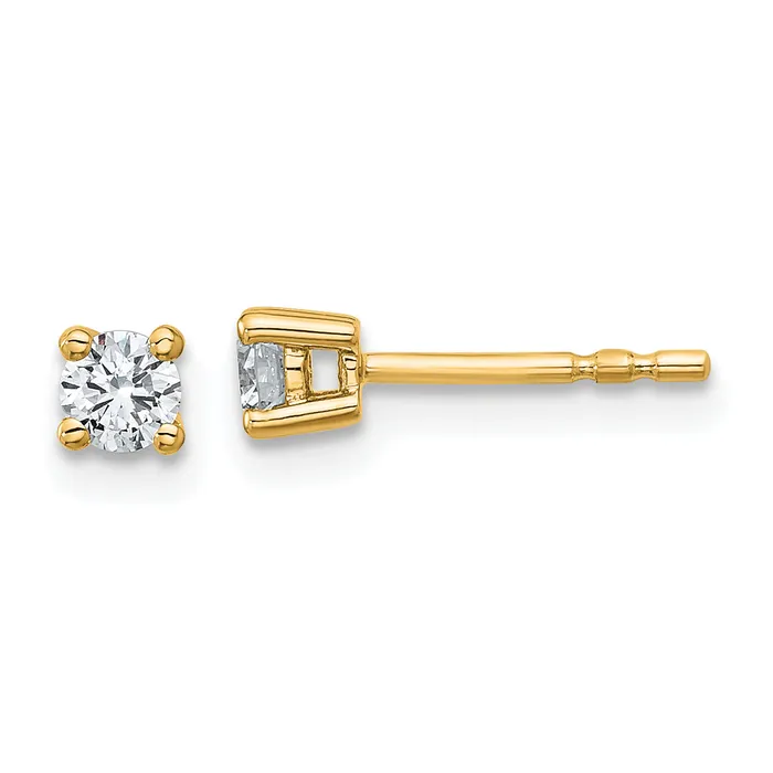 Earrings Goldia 14k Yellow Gold 14 ctw Certified Lab Grown Diamond VSSI G Round 4 Prong Heavy Wt Stud Earrings