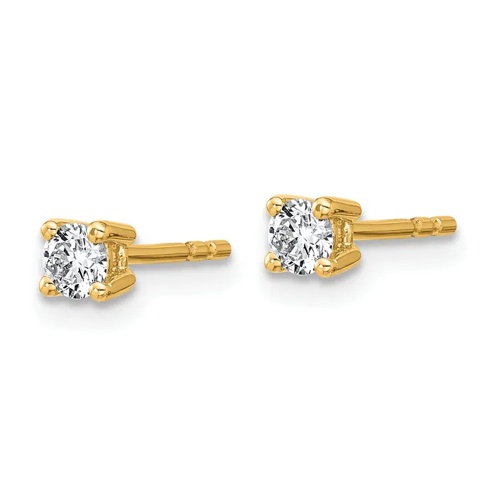 Earrings Goldia 14k Yellow Gold 14 ctw Certified Lab Grown Diamond VSSI G Round 4 Prong Heavy Wt Stud Earrings