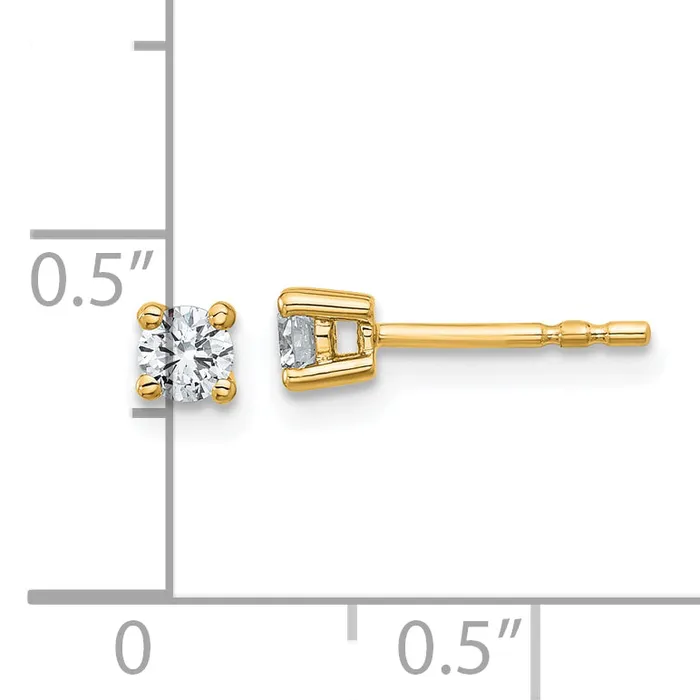 Earrings Goldia 14k Yellow Gold 14 ctw Certified Lab Grown Diamond VSSI G Round 4 Prong Heavy Wt Stud Earrings