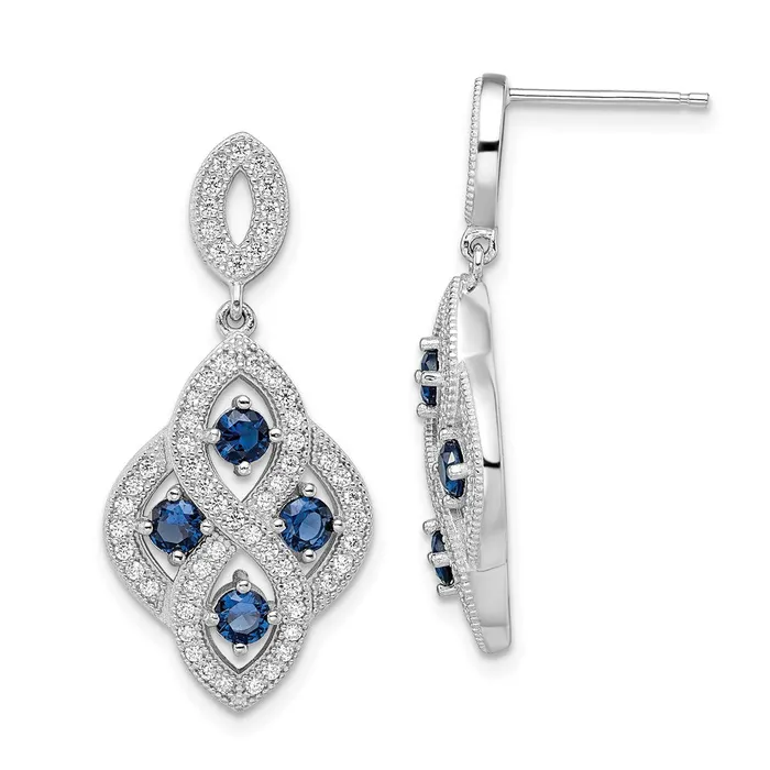 Earrings Goldia Brilliant Embers Sterling Silver Rhodiumplated 128 Stone Vintage Style Blue and White CZ Dangle Post Earrings Earrings Goldia Brilliant Embers Sterling Silver Rhodiumplated 128 Stone Vintage Style Blue and White CZ Dangle Post Earrings