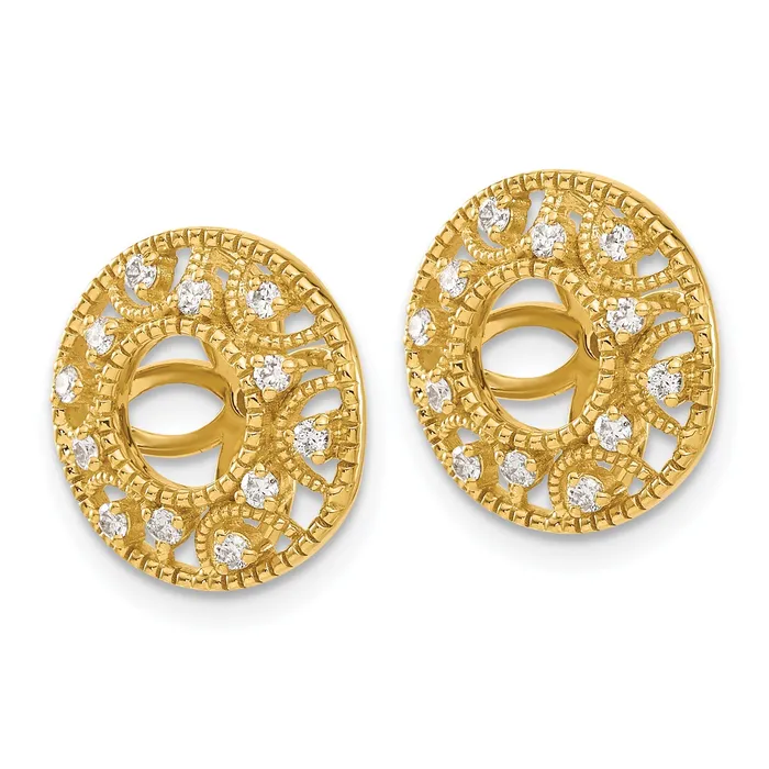 Earrings Goldia Solid 14k Yellow Gold Fancy Simulated CZ Earring JacKets Earrings Goldia Solid 14k Yellow Gold Fancy Simulated CZ Earring JacKets