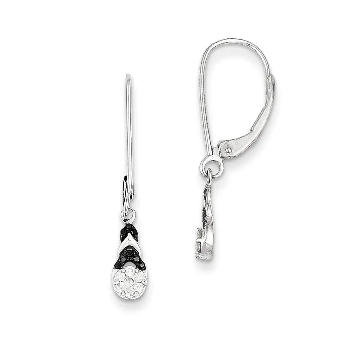 Earrings Goldia Sterling Silver Black u0026 White Diamond Leverback Earrings Earrings Goldia Sterling Silver Black u0026 White Diamond Leverback Earrings