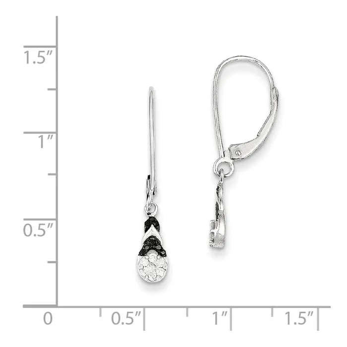 Earrings Goldia Sterling Silver Black u0026 White Diamond Leverback Earrings